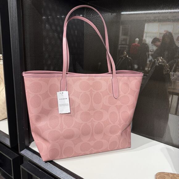 Bundle‼️COACH City Tote Bag In Signature Canvas CAL49 & Wallet CW778 - Picture 10 of 16